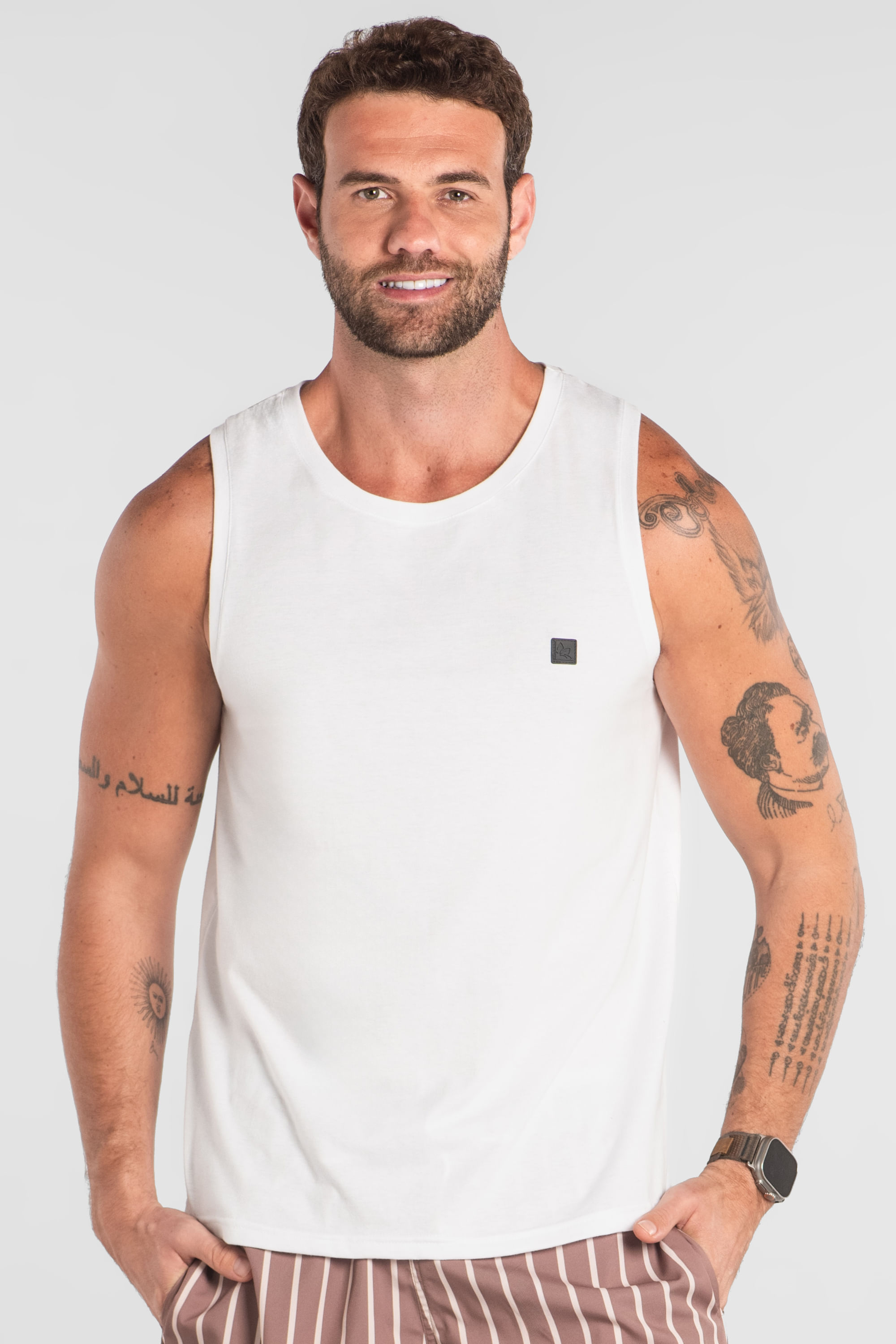 Regata Masculina Básica em Algodão (Branco) The Philippines - Imagem 12